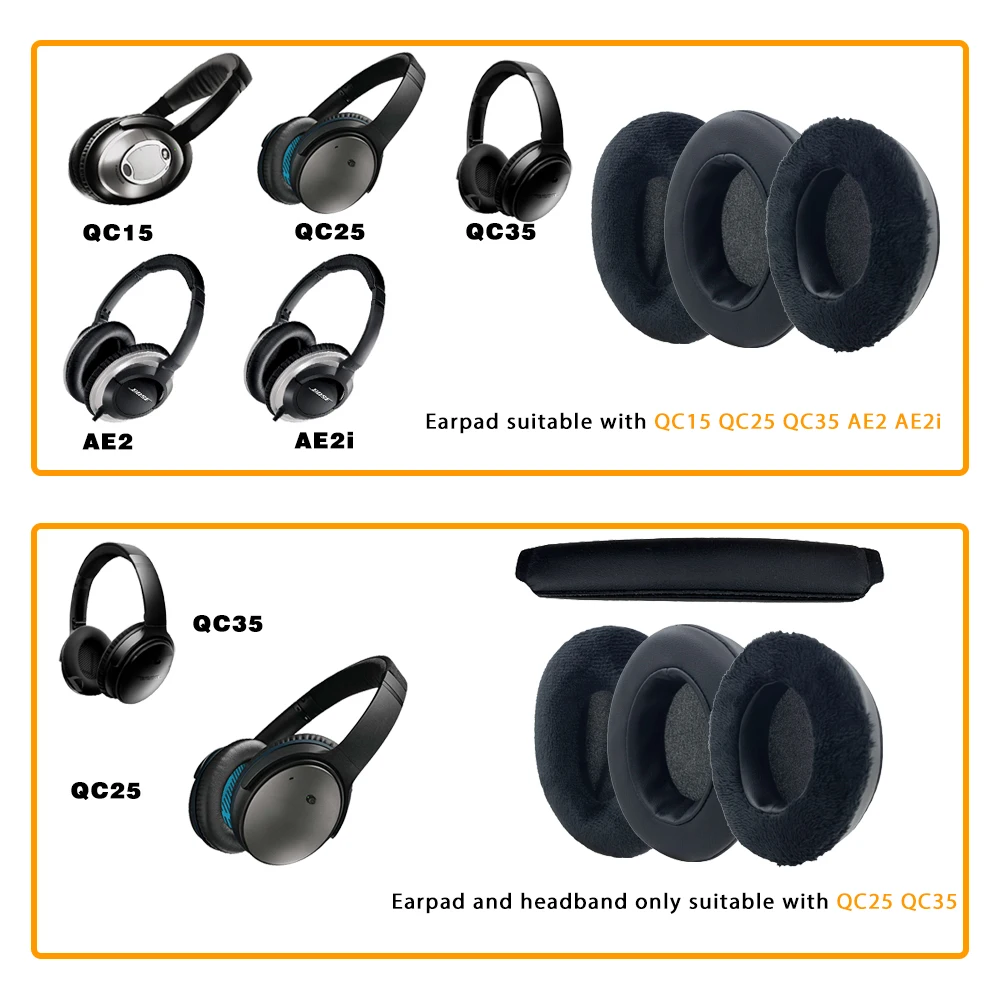 Ear Pads Bose Headphones Headband Replacement Geekria Knit Fabric