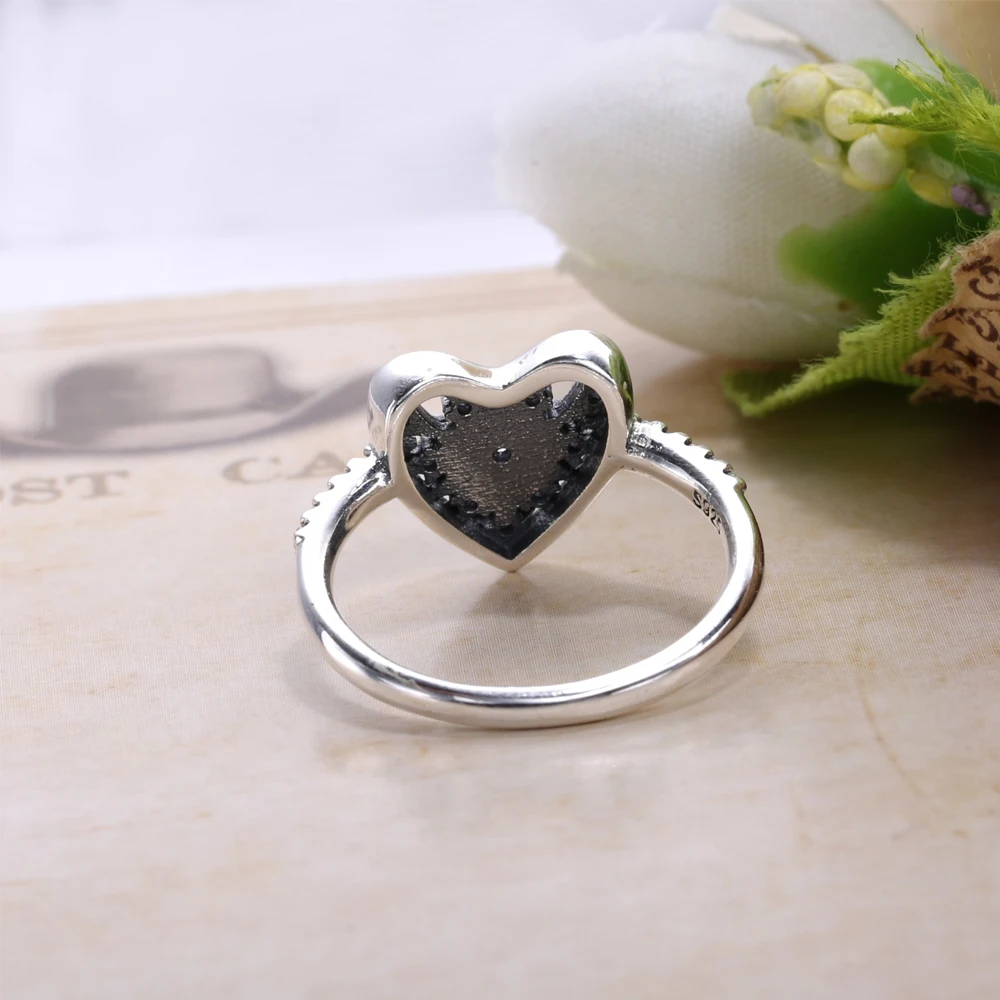 Женское кольцо из серебра 925 пробы с кристаллом|heart heart|ring heartheart crystal ring |