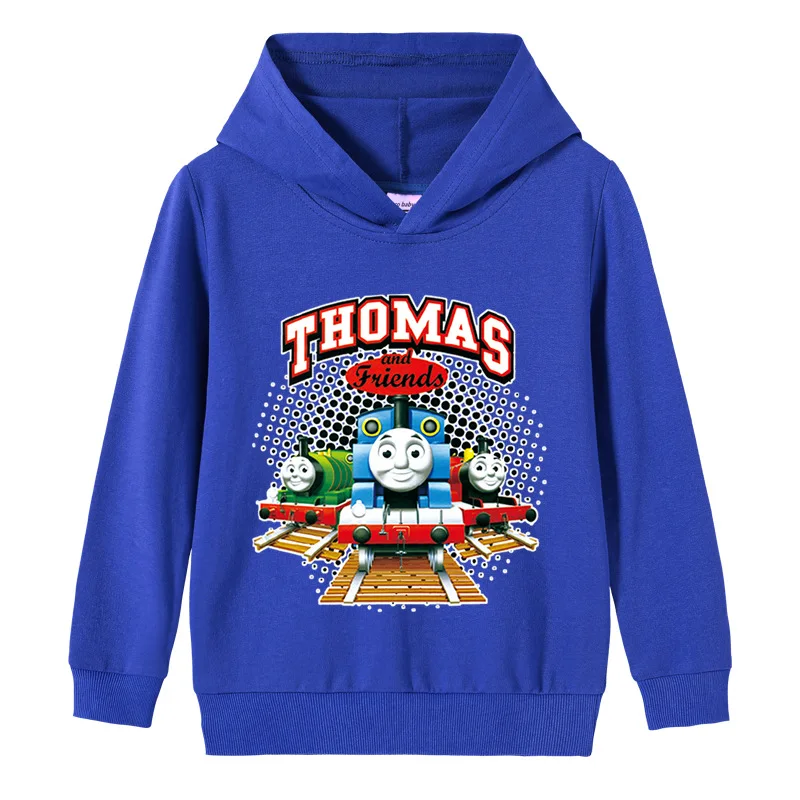 Kids Sweater Thomas and Friends Cartoon Boys Pure Cotton Hooded Pullover Tops
