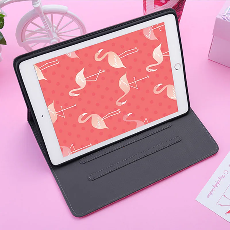Для iPad чехол розовый Фламинго откидная крышка авто сна/Пробуждение Стенд PU кожаный умный чехол для iPad Air 2 Air 1 чехол