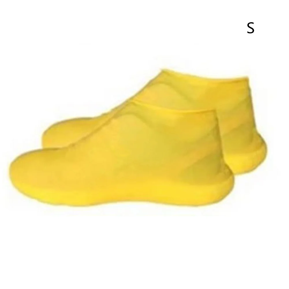 yellow S Новые противоскользящие латексные бахилы Многоразовые водонепроницаемые резиновые Сапоги Галоши обувь CLA88 - Цвет: yellow S