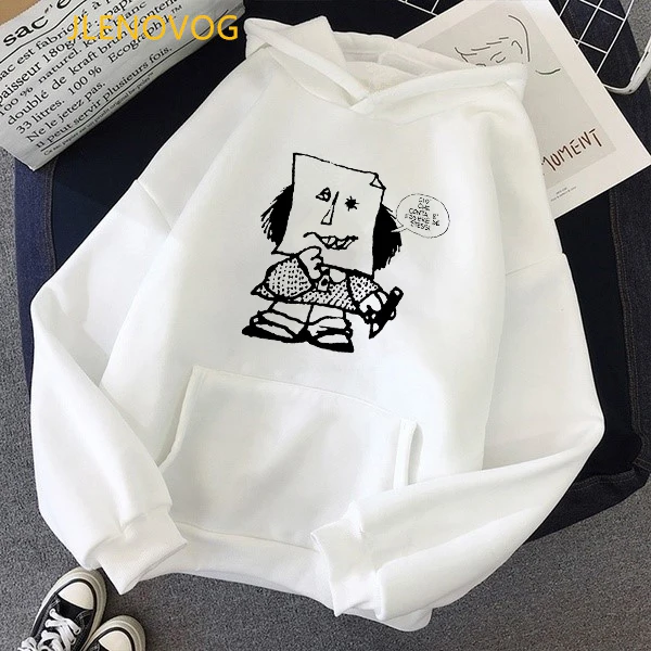 Toda Mafalda Print Hoodies Women Men Hooded Sweatshirts Harajuku Hip Hop Hoodies Sweatshirt Streetwear Tracksuit Winter Clothes