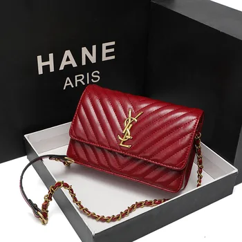 

2019 new fashion chain messenger small square bag PU mini women's envelope bag simple fashion shoulder bag