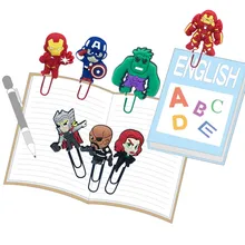 25 шт. Марвел Мститель закладки для мальчиков Железный человек Халк Бумага зажимы для держания для студент; преподаватель офисные школьные принадлежности подарок для детей