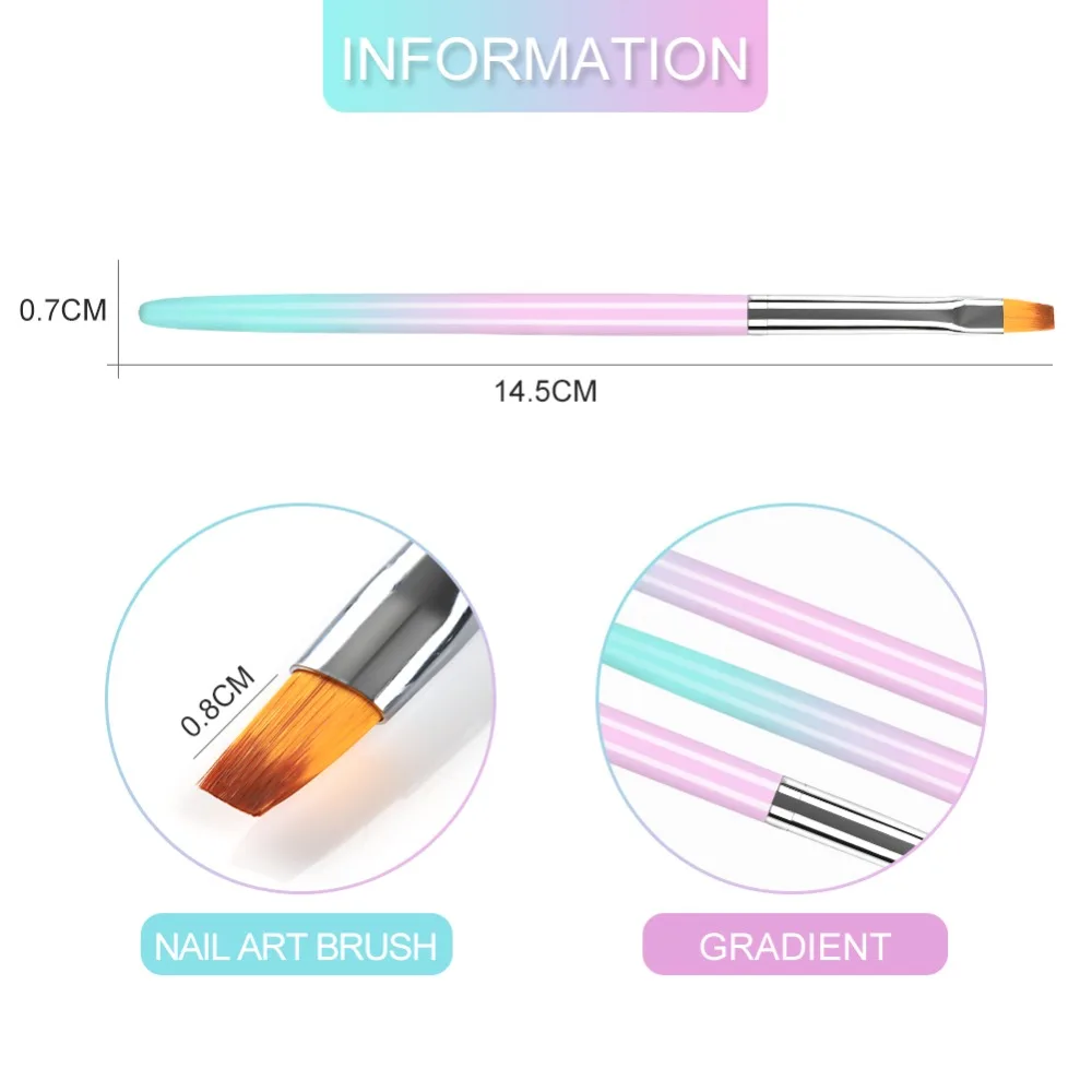 New Manicure Nail Art Tools Acrylic UV Gel Brush Liner Painting Pen Acrylic Drawing Brush For Nails Gradient Rhinestone Dotting
