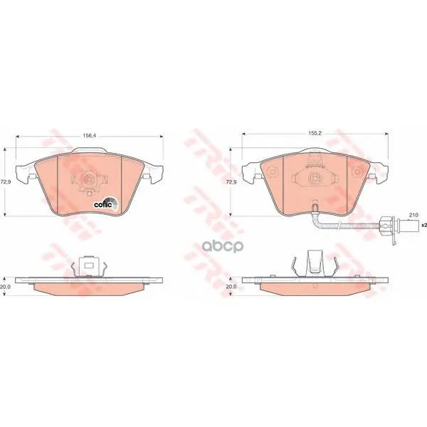 Колодки Тормозные Audi A6/Allroad 04с Датчиком Передние Trw/Lucas Gdb1659 TRW/Lucas арт. GDB1659