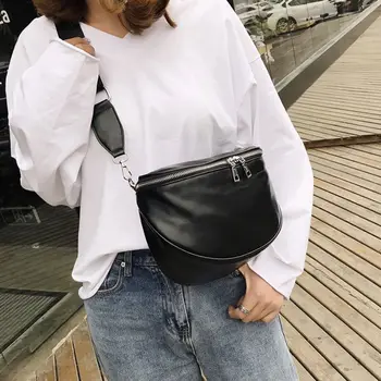 

US Stock Waist Bag Fashion PU Chest Bag Casual Messenger Mobile Phone Shoulder Women Bags