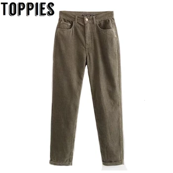 

winter pants high waist straight pants vintage women corduroy trousers causal joggers women streetwear
