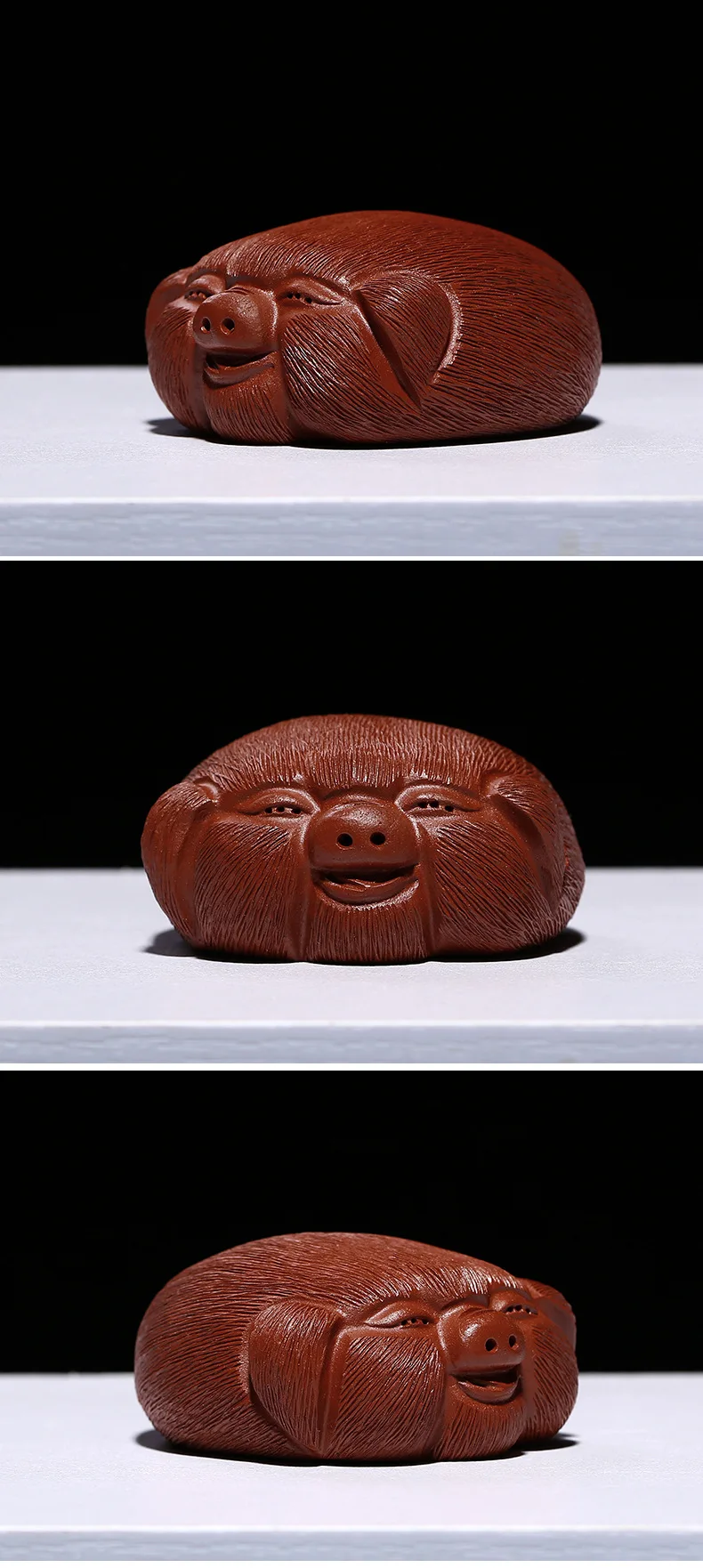 Yixing Galling Lucky Pig Clay Tea Ornaments Wholesale Raw Ore Clay Mud Entirely Handmade Small Sculptured Ornaments Manufacturer