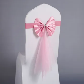 

Events Chair Sashes Free Fasten Bowknot Elastic Leather Flower Props Strap Dinner Covers And Bows Poltrona Decorativa Ties