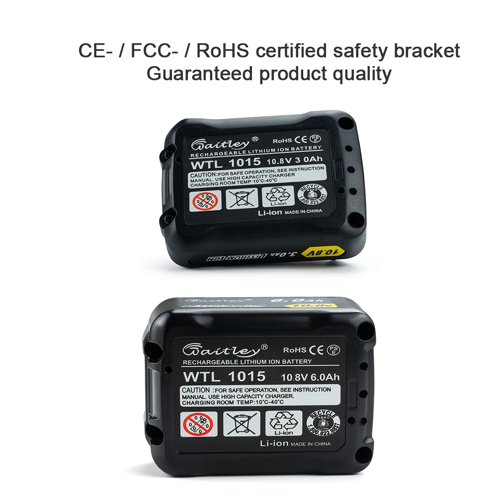 Bateria de Lítio Recarregável de Waitley 3.0ah para Makita 10v e 12v Power Tools Bl1040b 1015 1020b Cxt Series 10.8v 6.0ah 6000mah - Image 5