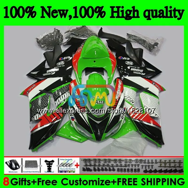 Корпус для KAWASAKI ZX 10 сотрудников отдела исследований ZX-1000 цвета: зеленый, черный ZX-10R ZX1000 CC 06 07 16BS. 8 ZX 1000CC ZX 10R ZX10R 06 07 2006 2007 комплект обтекателей - Цвет: No. 1