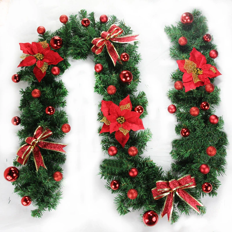 

2.7M Wedding Decorated Light Up Wreath Garland Xmas Decor Fireplace Christmas Decoration For Tree DIY Kerst Navidad 2019