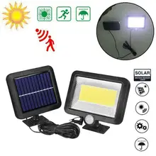 Светодиодный настенный светильник с солнечным датчиком COB, супер яркий 100 светодиодный уличный IP65 Водонепроницаемый зондирующий светильник, настенный светильник