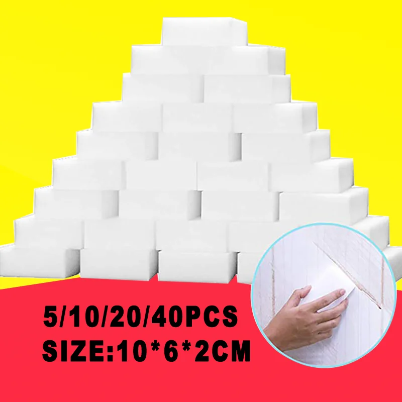 

5/10/20/40 PCS Melamine Sponge Magic Sponge Eraser Kitchen Bathroom Cleaning Tools Melamine Sponge Cleaner Cleaning Sponge