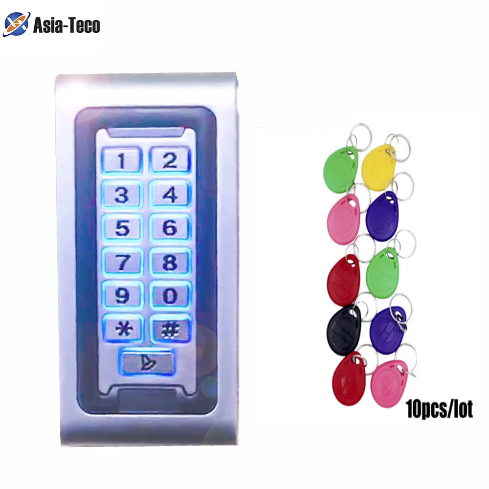 액세스 제어 시스템 카드 리더 문짝 잠금 2000 사용자 WG26 입출력 보안 125Khz RFID 액세스 제어 커버 키패드