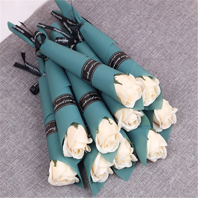 

1 Uds jabón de La Flor de Rosa Artificial ramo de flores Multicolor Rosa decoración floral para bodas Scrapbooking falsa flor rosa
