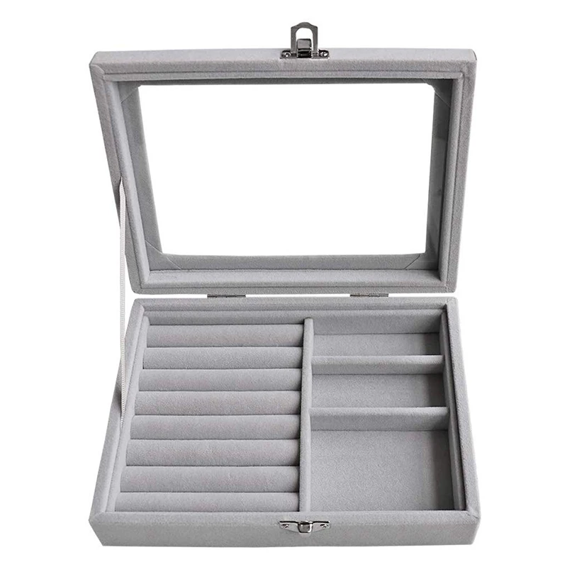 

Velvet Jewelry Ring Display Rack Box Box Tray Earring Storage Box