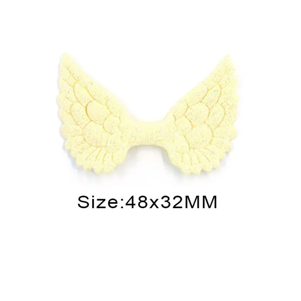 Yellow Small Wing 20 шт. блестящих порошковых пластырей для одежды крылья ангела, швейные Пластыри для головных уборов, аксессуары ручной работы, тканевые наклейки - Цвет: Yellow Small Wing