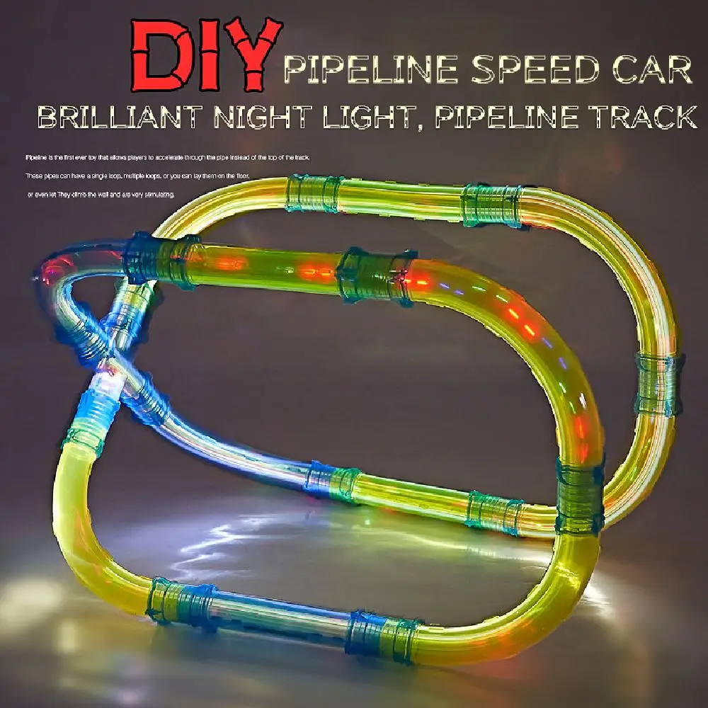 

New hot selling box-packed children Diversified DIY pipeline Fast car toys Electric remote control train track toy for kids