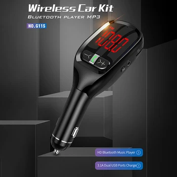 

Aux Transmitter Car Large Screen Digital Display Vehicle Bluetooth MP3 Player Mobile Phone Handfree Call with FM Launcher G11S 5