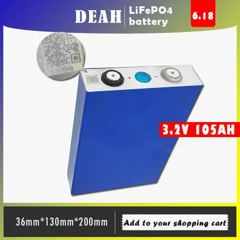 

1pcs 3.2V LiFePo4 battery 105Ah lithium iron phosphate cell 3-5c discharge For diy 24v 12v 48v Solar power energy storage RV