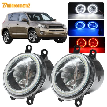

Buildreamen2 Car Fog Light 4000LM LED Lamp Angel Eye Daytime Running Light DRL H11 12V For Toyota RAV4 RAV 4 2006-2012 2016-2018