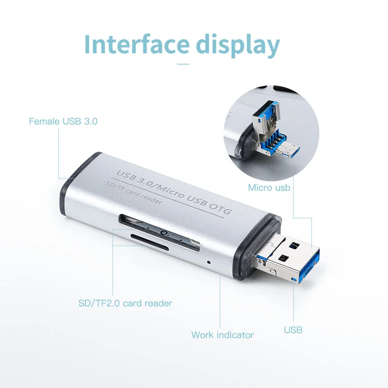 KUULAA все в одном устройство для чтения карт памяти MINI USB 3 0 OTG Micro SD/SDXC TF кардридер