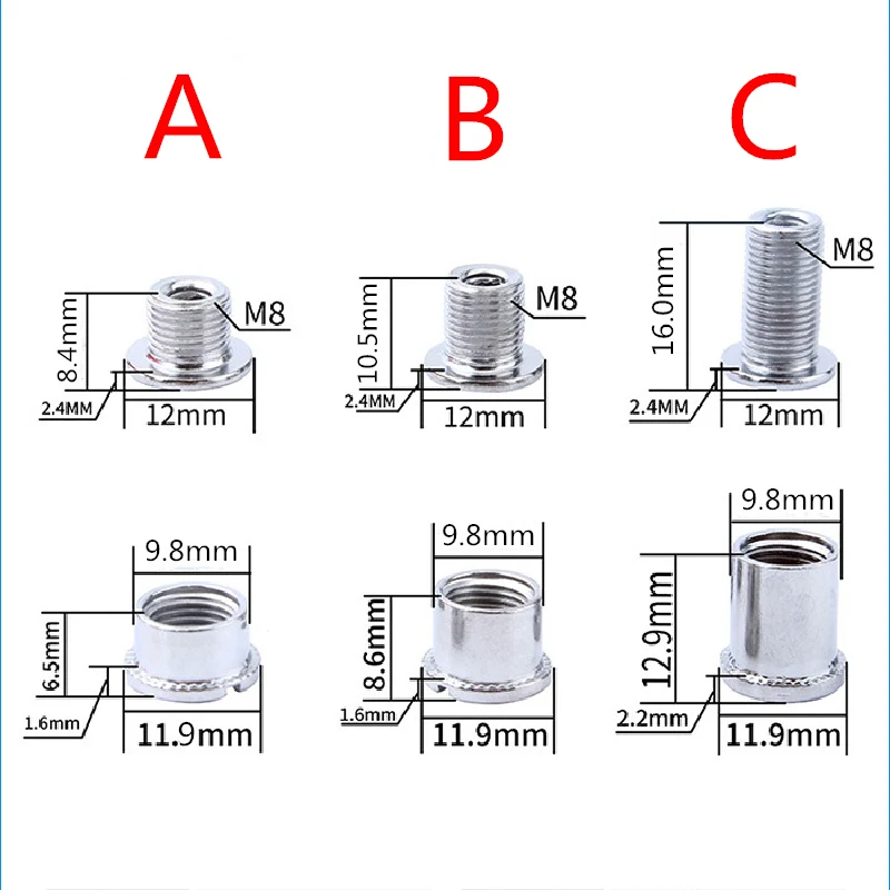 1 set Stainless Steel 304 NUT/BOLT SET M8 Screw for Bike derailleur Hangers gear hanger mech Dropouts