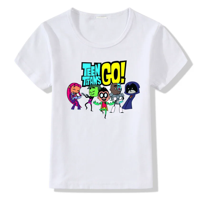 Cartoon Kids Summer Tshirt Robin Raven Beast Boy Starfire Kids Boys Girls T shirt Clothes Cotton T-shirt Drop Shipping