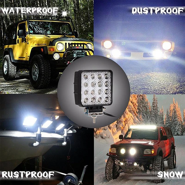 1Pc Led Spot Light 4Inch 48W Auto 4WD Trekker Boot Trailer 12V Spot Flood Led  lichtbalk Led Licht - AliExpress