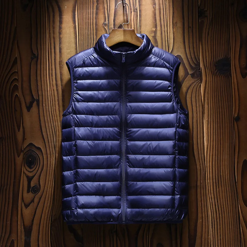 Ultralight Men's Down Vest Winter Warm White Duck Down Puffy Padded Waistcoat Basic Windproof Jacket Outwear Male Clothes