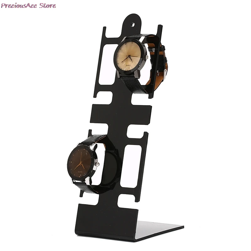 

Portable Watch Storage Box Case Jewelry Display Stand 2-holder Rack Showcase Shelf Plastic Stand