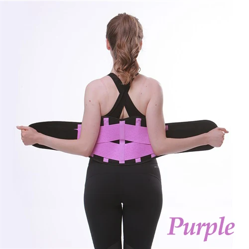 Для женщин и мужчин Опора поясничной скобки медицинский позвоночник Васит поддерживающий бандаж для облегчения боли в нижней части спины дышащий поясничный корсет - Цвет: purple