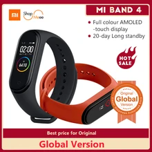 Глобальная версия, Xiaomi Mi, 4 смарт-браслет, AMOLED экран, Smartband, фитнес-браслет, Bluetooth, спортивный, водонепроницаемый