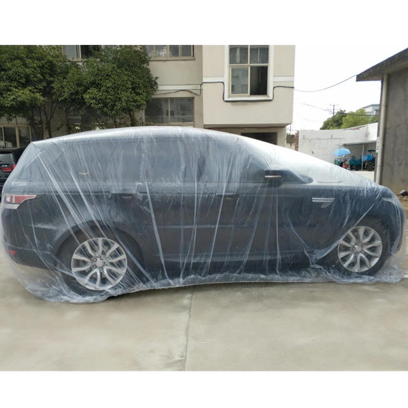 Для автомобиля Универсальный одноразовый автомобильный чехол водонепроницаемый прозрачный пластиковый пылезащитный чехол