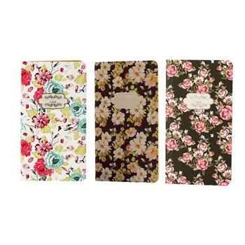 

Hard Cover Classic Notebook Antique Floral Flat Daily Planner Brown Paper Journals Writing Pad for Kids Students(Random Pattern)