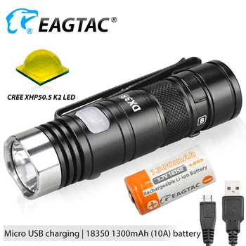 

EAGTAC DX3B MINI PRO XHP50.2 2480 Lumen Rechargeable LED Flashlight Programmable Output EDC Torch Super Powerful 18350 Battery