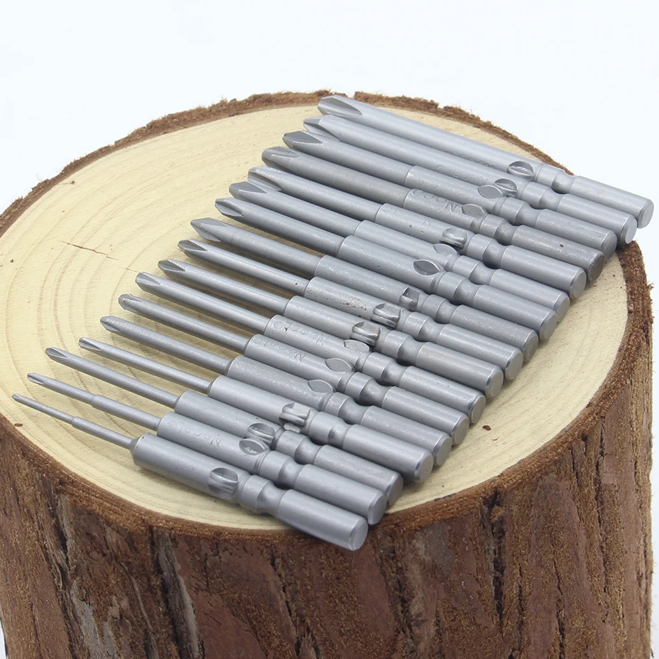 5pcs Square Bits 1/4-Inch Hex Shank 50mm Length Magnetic SQ1...