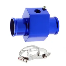 Авто синий алюминий температура воды соединение трубы радиатор шланг с манометром датчик адаптер часть