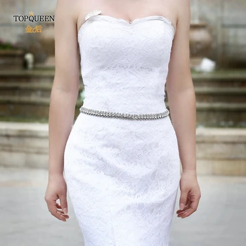 

TOPQUEEN S42 Rhinestone Belts for Dresses Silver Sparkly Belt Bridesmaid Sash Belt Wedding Belts with Rhinestones Wedding Sash
