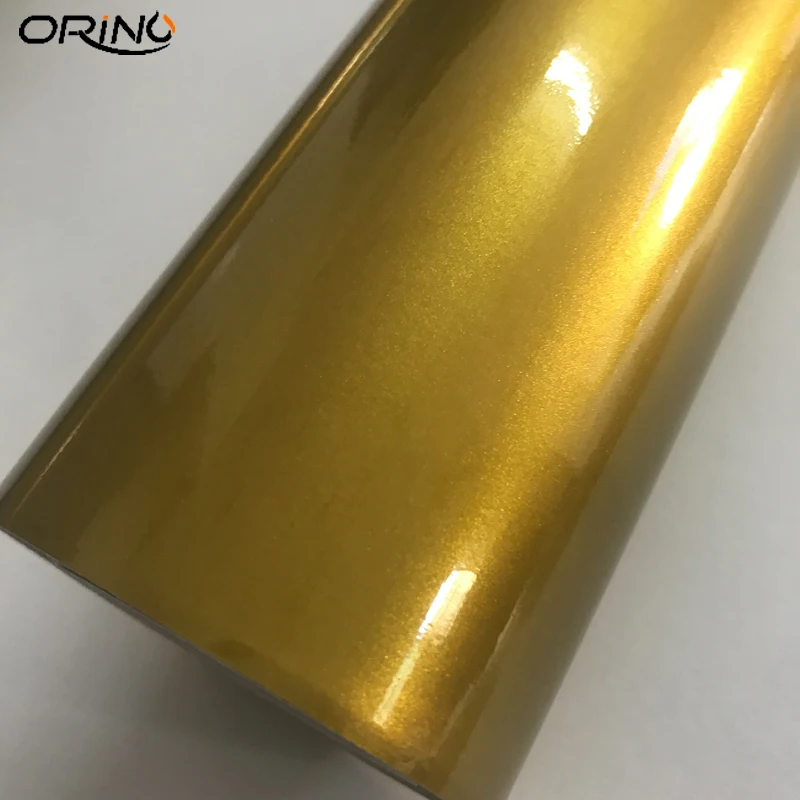 Gold Glossy Metallic Vinyl Film Wrap-5