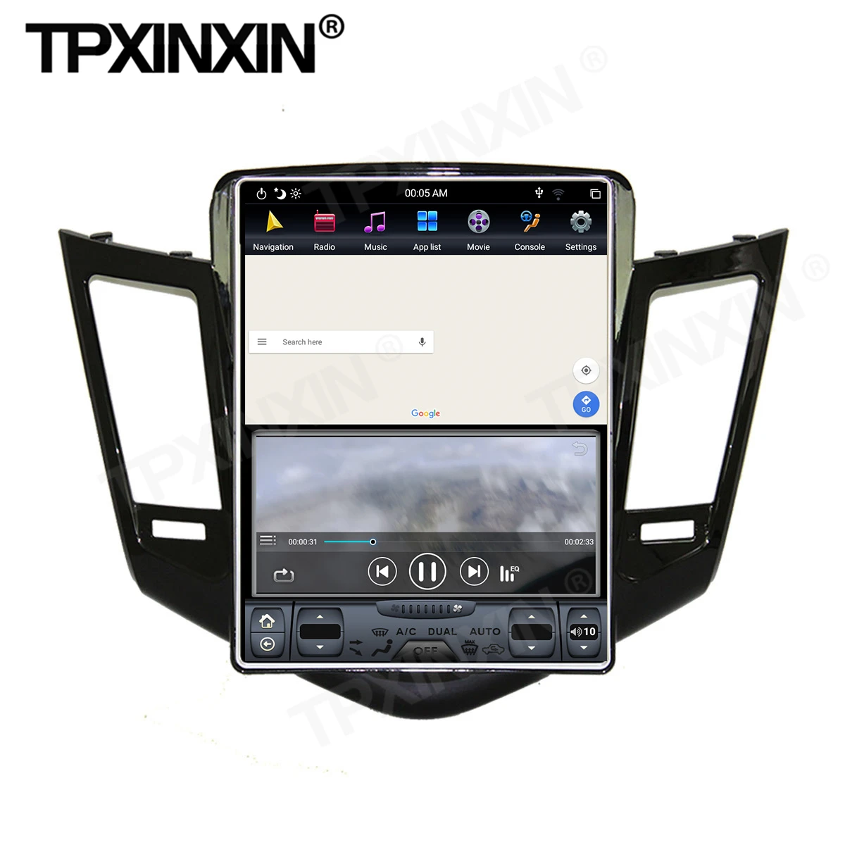 128G Tesla Screen Carplay Android 9 Car Radio 2 Din Stereo Receiver For Chevrolet Cruze 2009 2010 2011 2012 2013 GPS Audio Unit