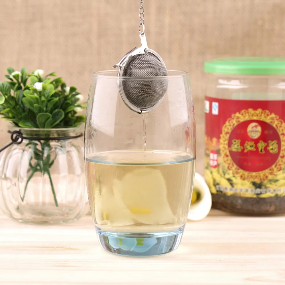 

Stainless Steel Sphere Locking Spice Tea Ball Strainer Mesh Infuser Tea Infuser Filter infusor Mesh Herbal Ball cooking tools