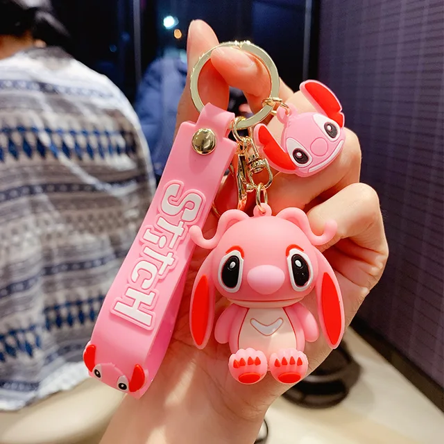 Disney Stitch Keychain Variety of Cartoon Lilo & Stitch Cute Doll Keyring Fashion Couple Bag Ornament Key Chain Car Pendant Gift 9