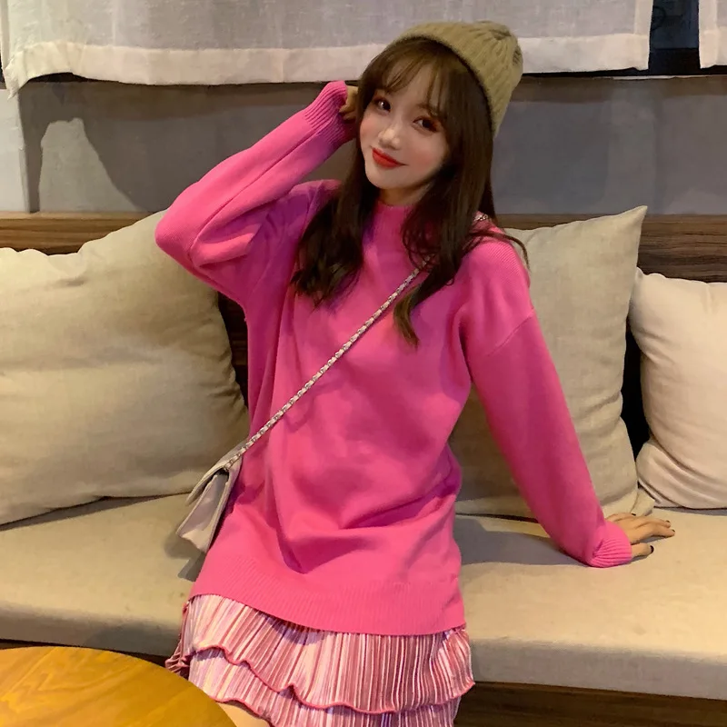 

Platycodon Grandiflorum Egg Elegant Crew Neck Knitted Joint Chiffon Base Dress GIRL'S Dress