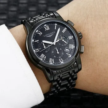 

longines- Luxury Brand Business Men's Delicate women Watch Waterproof Chronograph Quartz Stop Watch With Stainless steel 25