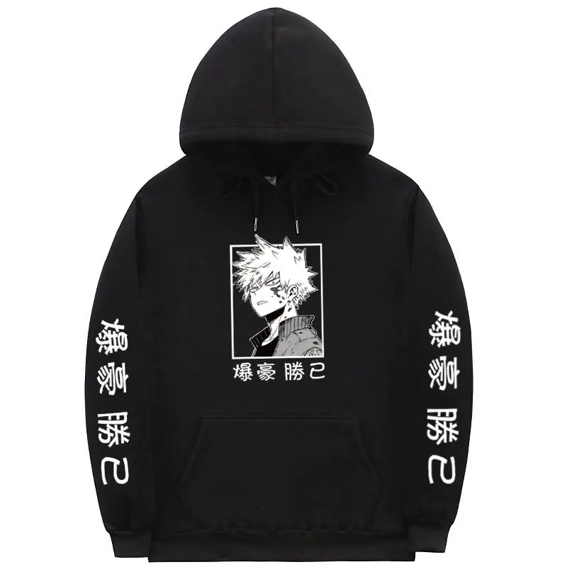 Мужские HoodiesAutumn Зимний пуловер толстовки с капюшоном модные SweatshirtsJapan аниме в