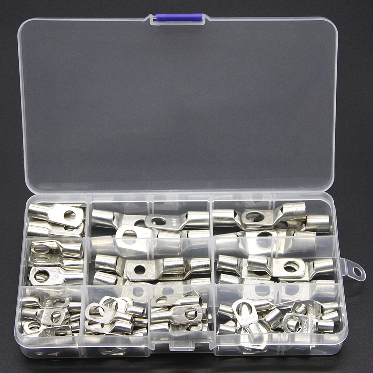 

100PCS Bare Copper Tube Crimp Terminals Battery Welding Cable Lug Ring Crimp Wire Connectors Kit Assortment