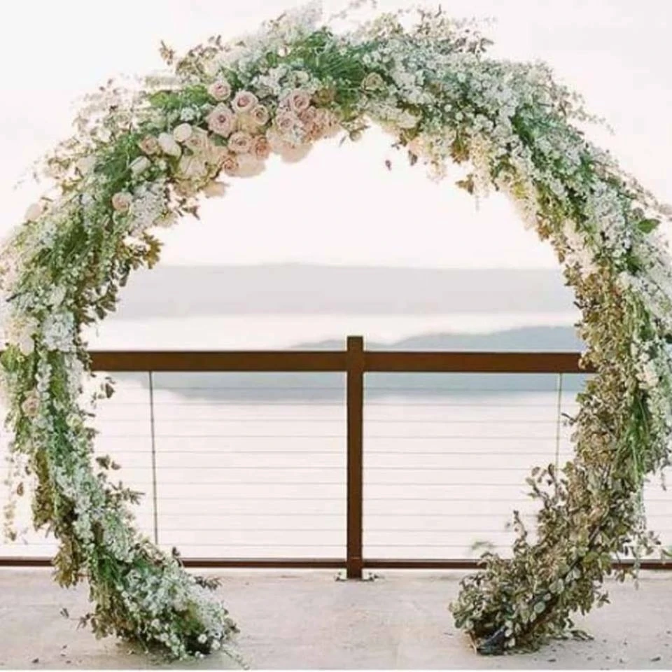 ホワイトムーンゲートウェディングウォークスルーフラワーアーチ サーキュラーフローラルムーンアーチ Wedding Arches Aliexpress